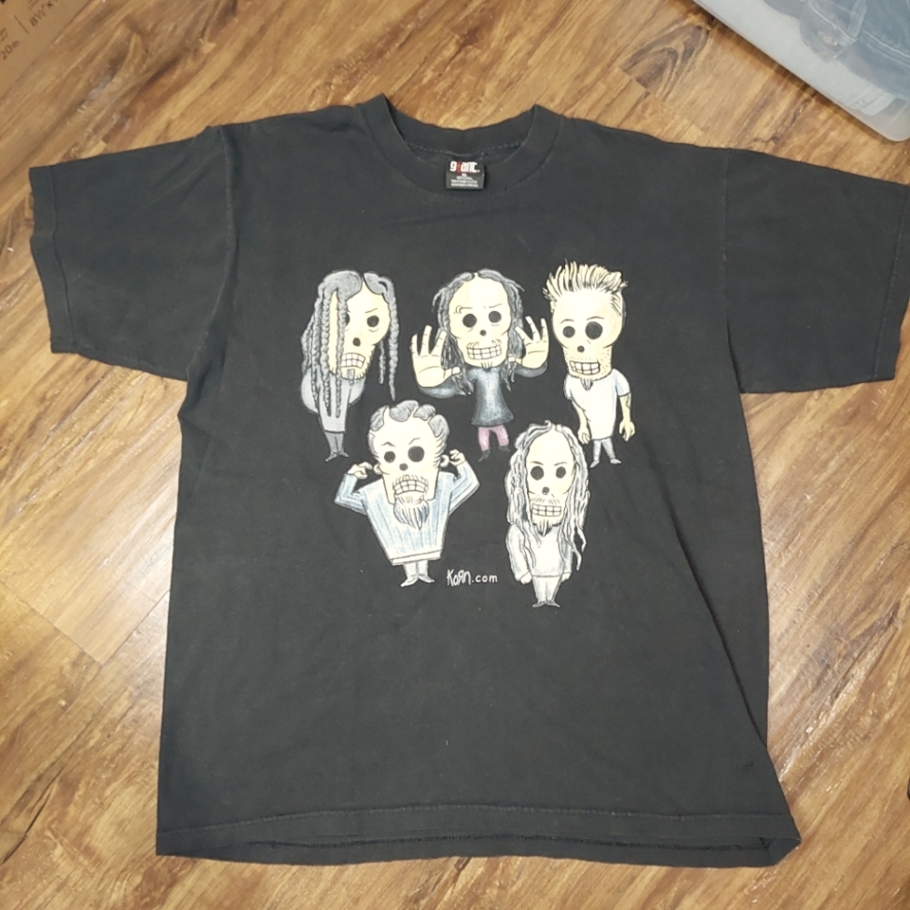 Vintage Korn T Shirt Sz XL 2000 El Dia De Los Giant Tag Band Tee Art Day Of Dead